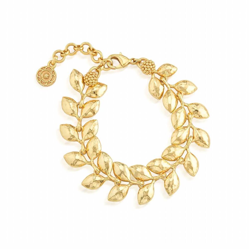 NEW CAPUCINE DE WULF women's laurel link bracelet in gold